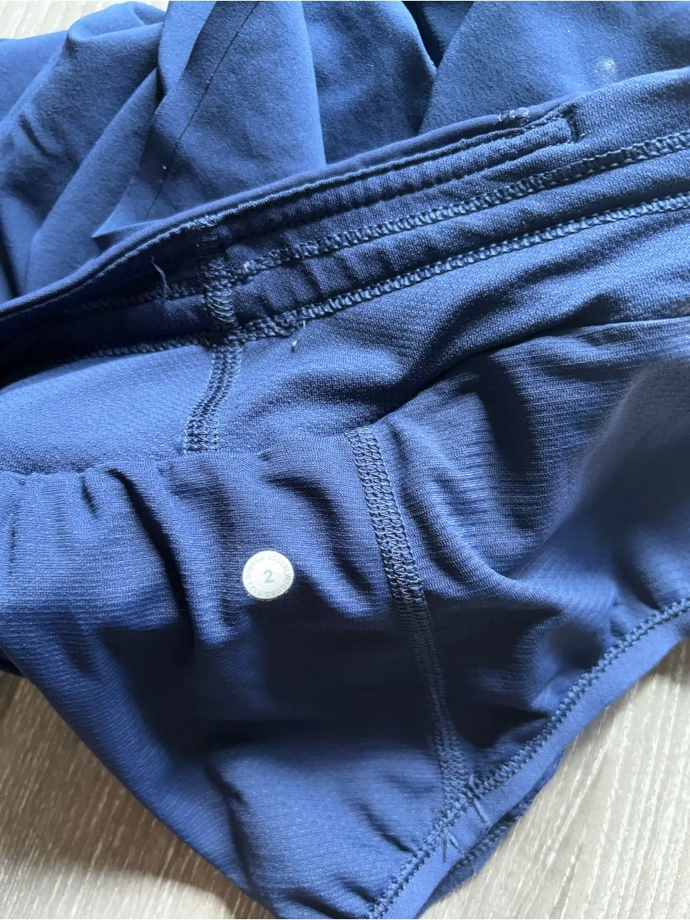 lululemon athletica navy scalloped athletic shorts